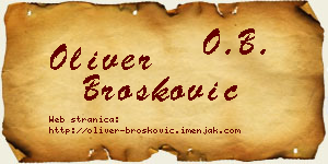 Oliver Brošković vizit kartica